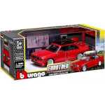 Macheta auto Bburago BMW M3 E30 1988 rosu cu portbagaj si bagaje pe plafon scara 1:24