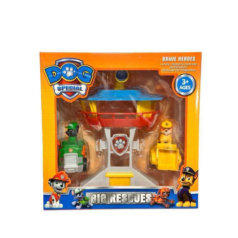 Set de joaca Turn de salvare cu 2 masinute si figurine catei Dog Special
