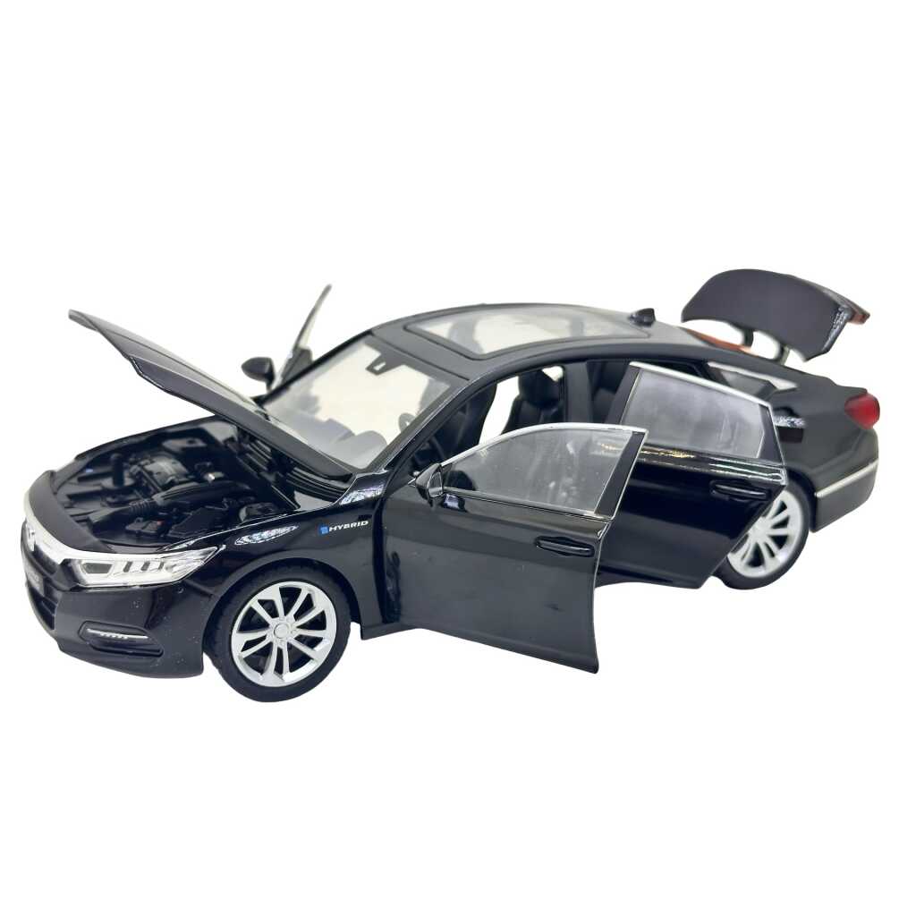 Macheta auto Honda Accord Sport Hybrid neagra die-cast cu lumini sunete pull back si elemente mobile