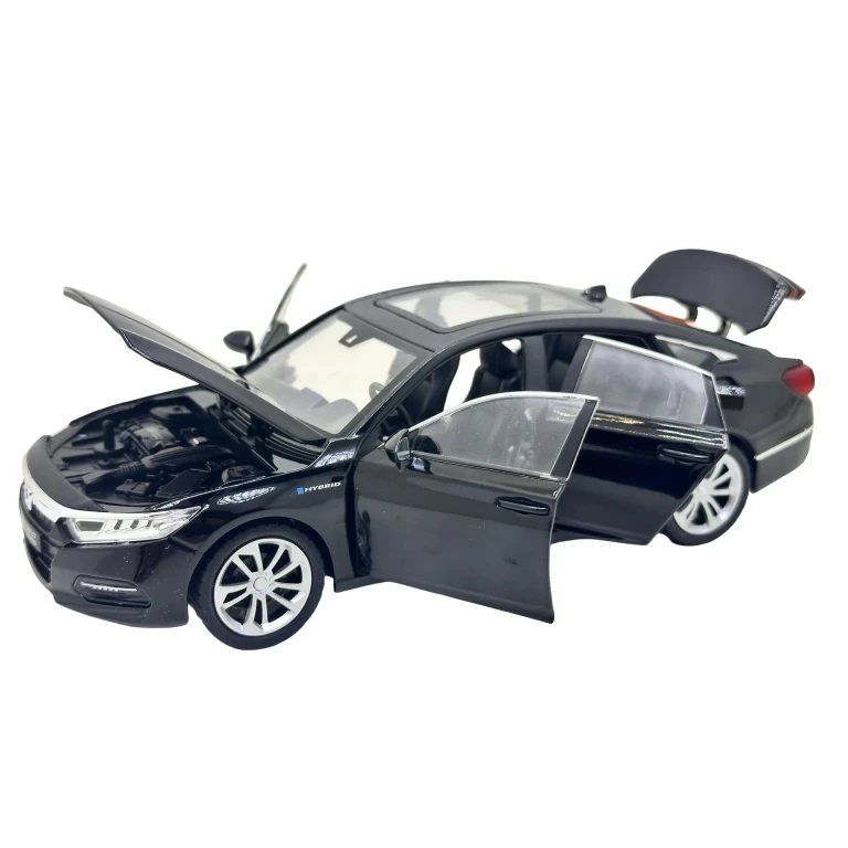 Macheta auto Honda Accord Sport Hybrid neagra die-cast cu lumini sunete pull back si elemente mobile