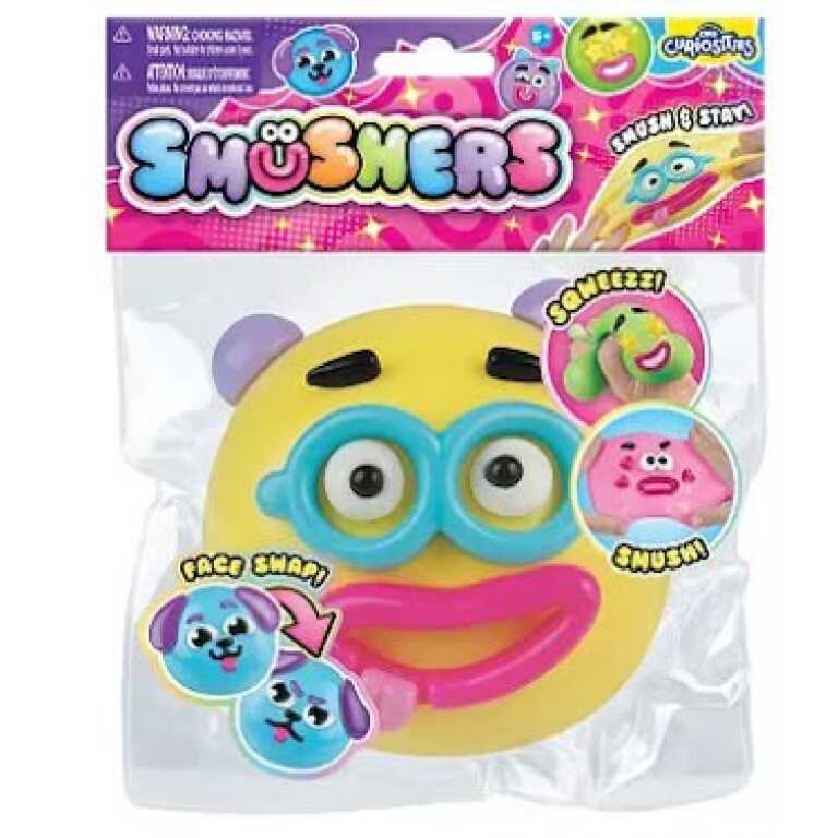 Jucarie antistres Smushers squishy extensibil cu fata amuzanta diverse modele si culori