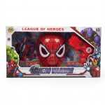 Set Spider-Man Hero Warrior cu masca figurina pistol cu proiectile moi si manusa lumini - imagine 3