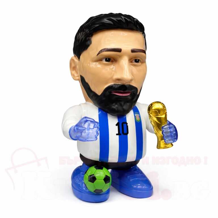 Jucarie interactiva fotbalist Lionel Messi nr. 10 cu muzica lumini si miscari