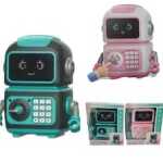 Pușculiță electronică tip Robot seif cu cod cheie lumini și muzică - imagine 2