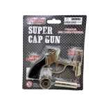 Pistol de jucarie tip revolver din metal cu capse 8 focuri model Western - imagine 3