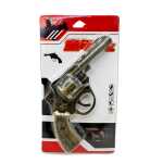 Pistol de jucărie tip revolver din metal cu capse 8 focuri model Western