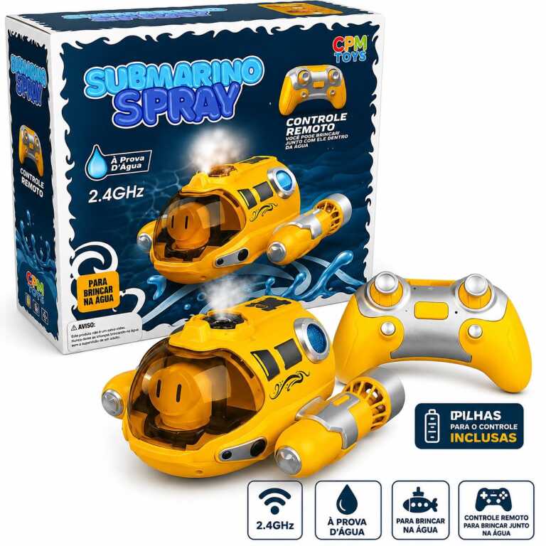 Submarin de jucarie cu telecomanda 2.4GHz pentru apa cu lumini si pulverizare