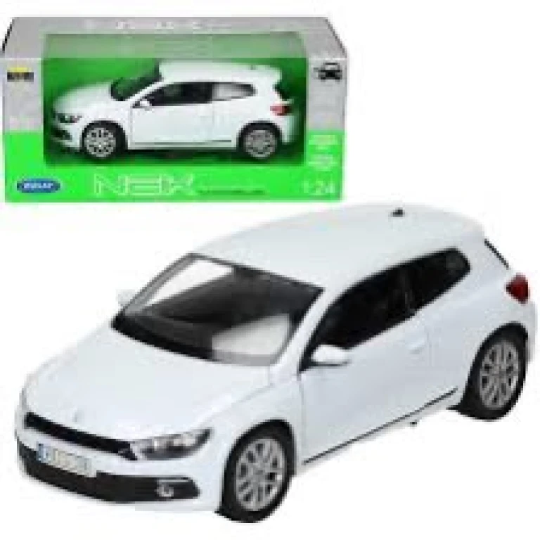 Macheta metal Volkswagen Scirocco alba Welly 1:24 deschide usile si capota