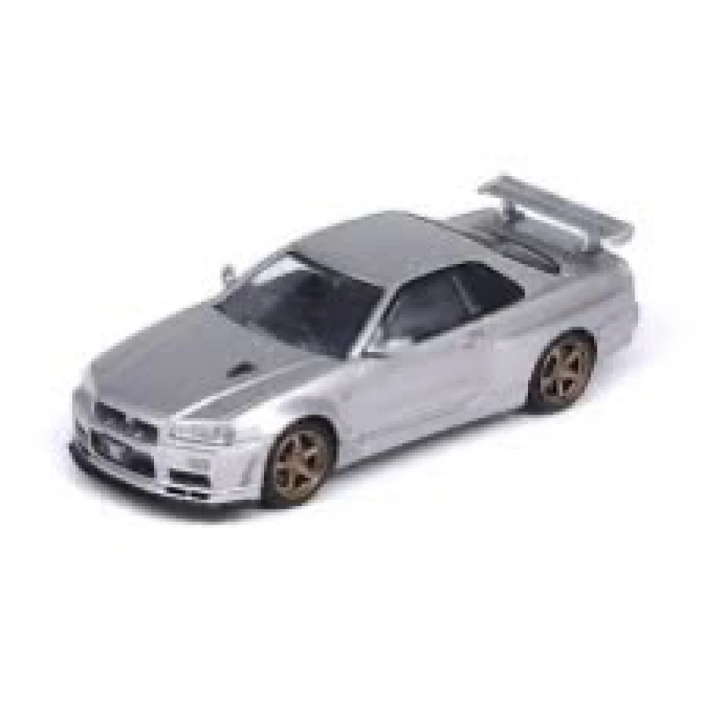 Macheta Nissan Skyline GT-R R34 argintie 1:36 Tayumo