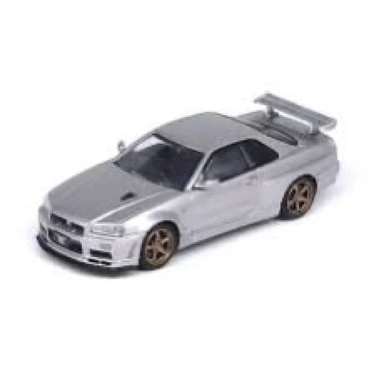 Macheta Nissan Skyline GT-R R34 argintie 1:36 Tayumo
