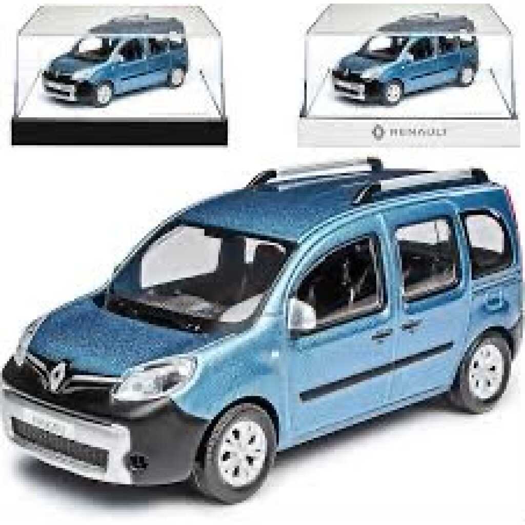 Macheta Renault Kangoo albastra cu vitrina 1:43