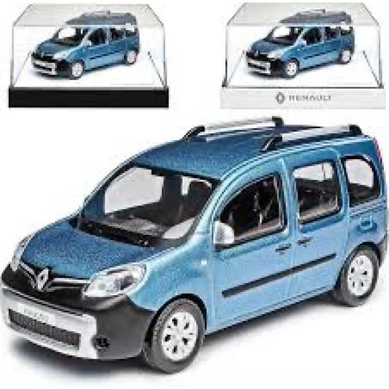 Macheta Renault Kangoo albastra cu vitrina 1:43
