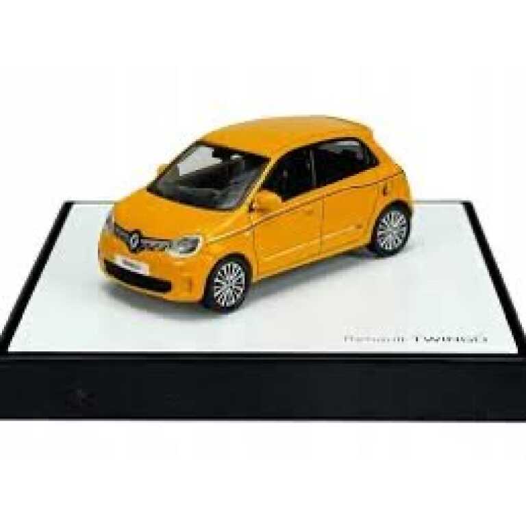 Macheta Renault Twingo galbena cu vitrina 1:43