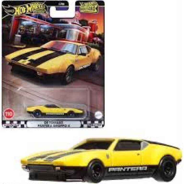 Masinuta Hot Wheels De Tomaso Pantera 1971 galben 1:64