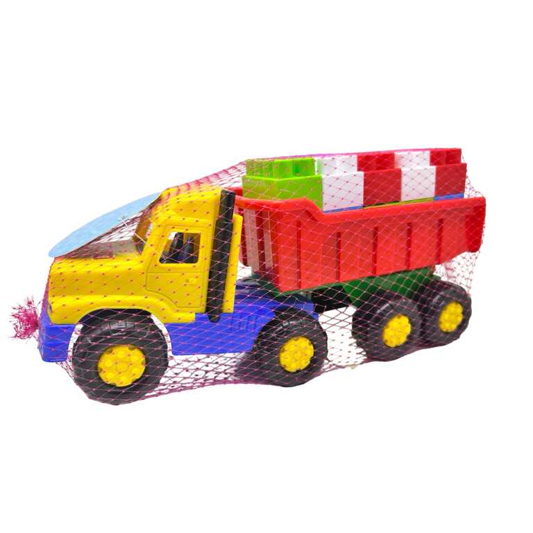 Camion basculanta de jucarie cu cuburi de construit