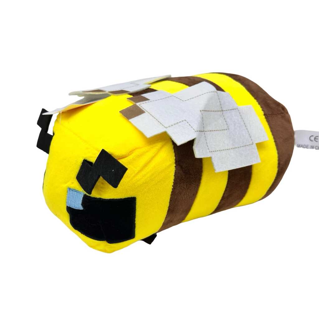 Jucarie de plus Albina Minecraft model Bee cu aripi si design pixelat 25 cm