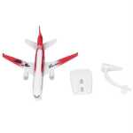 Avion de pasageri metalic cu mecanism Pull Back suport de prezentare alb cu rosu - imagine 3