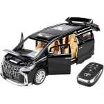Macheta metal Toyota Alphard neagra scara 1:24 cu usi electrice din telecomanda lumini si sunete