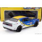 Macheta Dodge Challenger SRT Hellcat Widebody 1:24 albastru cu galben - imagine 6