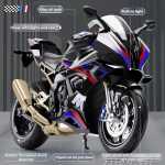 Macheta Motocicleta BMW rr cu efect fum acceleratie reala la maneta pornire din cheie claxon - imagine 2