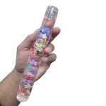 Bagheta senzoriala cu lichid sclipici si confetti colorate jucarie antistres cu efect vizual relaxant - imagine 5
