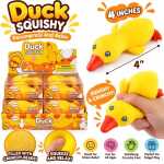 Jucarie antistres Squishy Ratusca Galbena Crunchy moale si elastica 10 cm - imagine 3