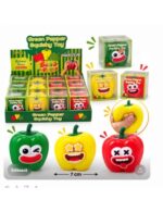 Jucarie Antistres Squishy Ardei Gras Crunchy 8 cm cu efect crocant - imagine 2