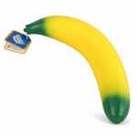 Jucarie Squishy Banana XXL 40 cm cu Gel Stretchy Antistres - imagine 2