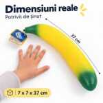 Jucarie Squishy Banana XXL 40 cm cu Gel Stretchy Antistres - imagine 3