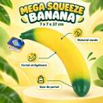 Jucarie Squishy Banana XXL 40 cm cu Gel Stretchy Antistres - imagine 4
