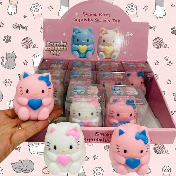 img_6461 Jucarie Squishy Pisicuta Sweet Kitty cu Inimioara si Efect Antistres - imagine 1